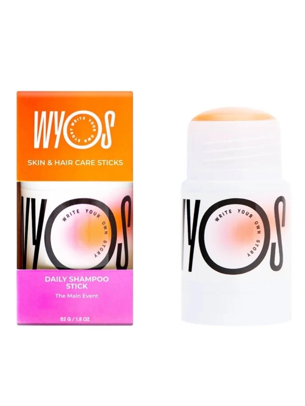 NEW 4x Pack WYOS The Mane Event Daily Shampoo Stick – 1.8 oz UNISEX Travel Vegan